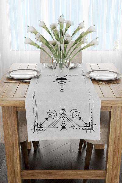 Cango Home Γκρι Μαύρο Ethnic Bohemian μοτίβο ψηφιακής εκτύπωσης Runner Cgh940-rn