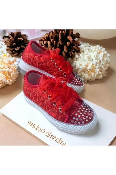 Gala Lighted Front Stone Embroidered Shoes