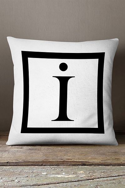 INSENSE HOME Husă de pernă din catifea Babyface, cu două fețe, cu litere alb-negru, imprimată digital - İ