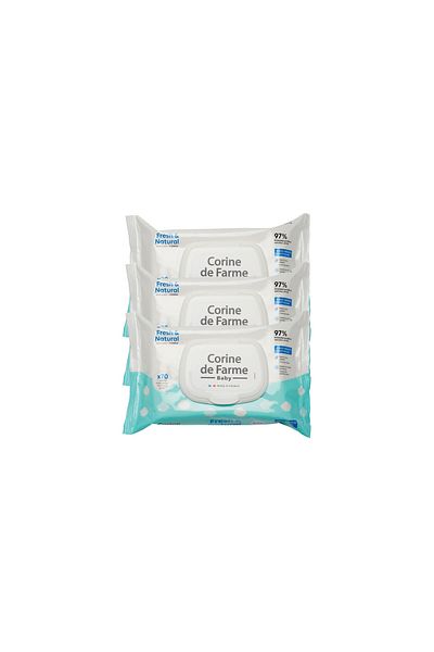 CORINE DE FARME CDF - Baby Fresh & Natural Wipes 70's Pulls x 3 Value Pack