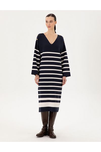 Pierre Cardin Navy Blue Regular Fit Knitwear Dress 50290561 -Vr033