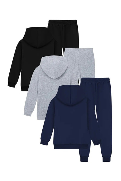 Kividen kapucnis kenguru zseb 2 húros unisex lány fiú tréningruha gumírozott derékkal és zsinórral.