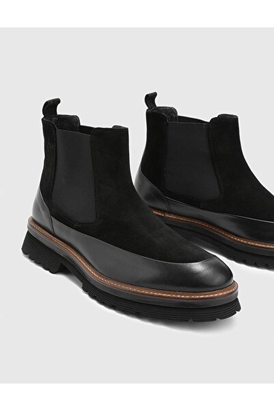 İLVİ Geum Hakiki Süet Deri Erkek Siyah Bot