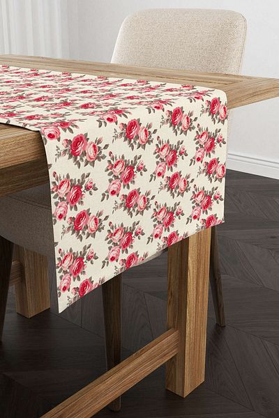 Cango Home Ροζ Μπεζ Floral Runner - Cgh201-rn