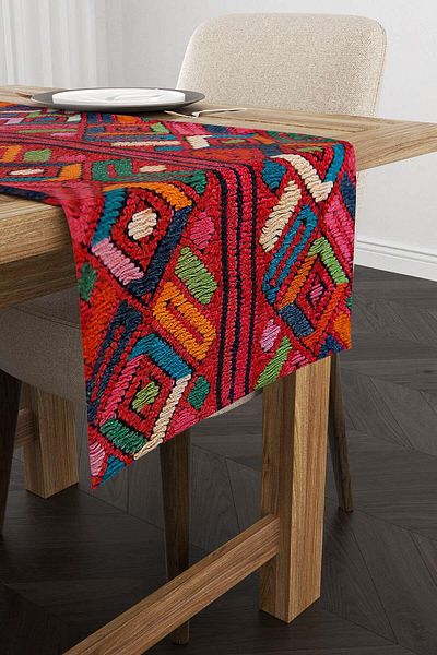 Cango Home Red Ethnic Pattern Digital Printed Runner Otyk352-Rn