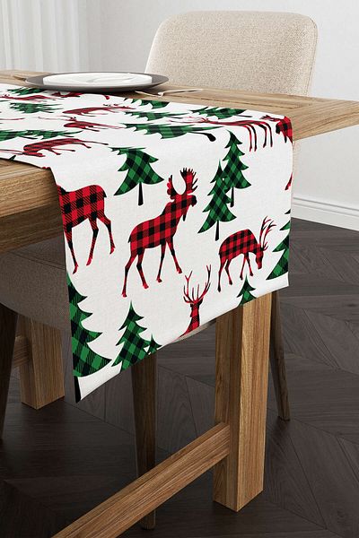 Cango Home Red Green Christmas Themed Digital Printed Runner Cgh792-rn