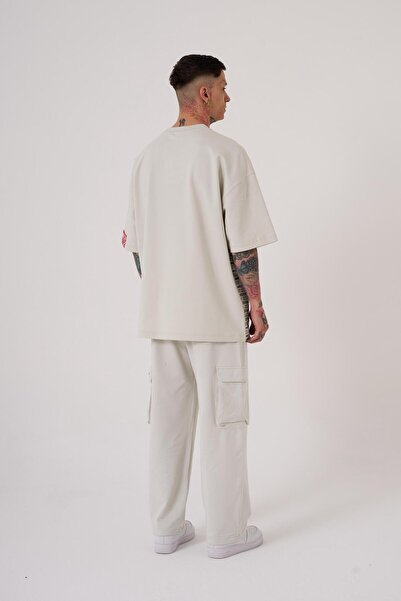 Machinist Ανδρικό μπλουζάκι Macstar Statue Printed Oversize σε γκρι χρώμα