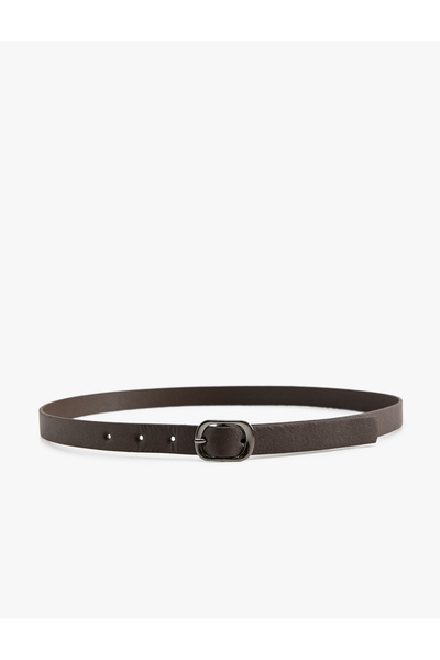 Koton Faux Leather Belt - Metal Buckle Detail