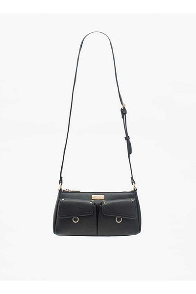 Celeste Solid Shoulder Bag with Zip Closure and Adjustable Handle