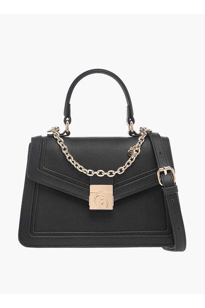 Celeste Solid Satchel Bag with Flap Closure and Detachable Strap