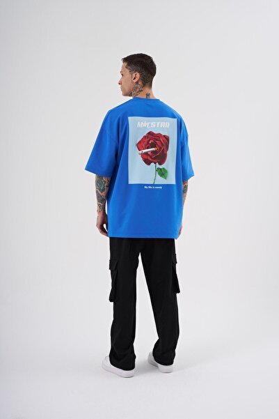 Machinist Ανδρικό μπλουζάκι My Life Is Comedy με στάμπα μπλε υπερμεγέθη