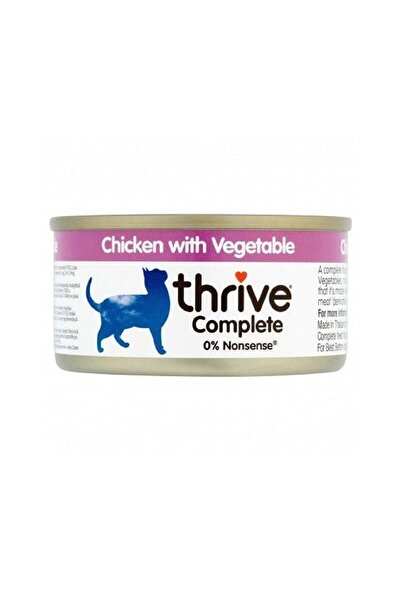 Thrive طعام القطط الكامل الرطب بنكهة الدجاج والخضار - 75 جرام - عبوة من 12 قطعة