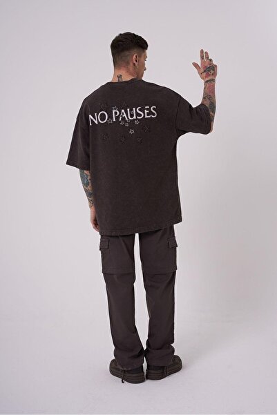 Machinist Ανδρικό μπλουζάκι χωρίς παζέτες με στάμπα, καφέ, συννεφιασμένο