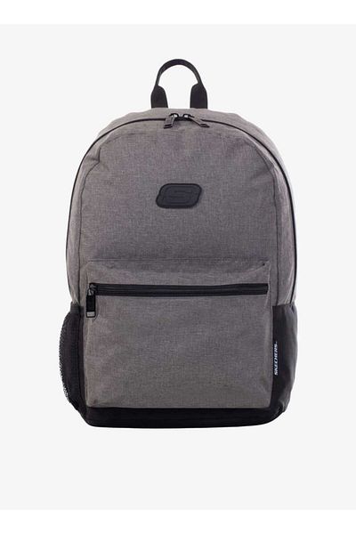 SKECHERS Logo Embossed Backpack with Zip Closure and Adjustable Shoulder Straps