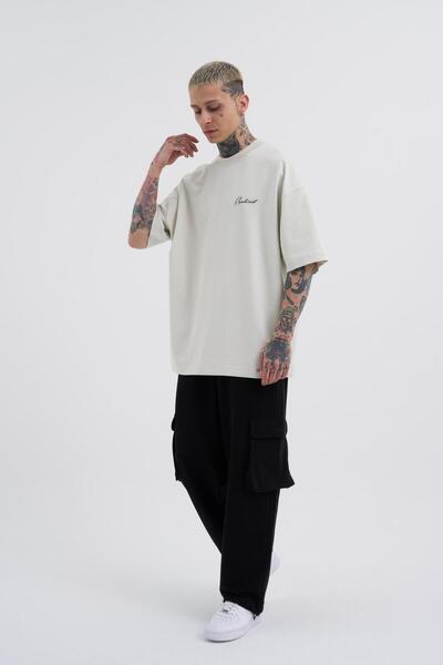 Machinist Tricou supradimensionat gri pentru bărbați - Imprimat cu păsări