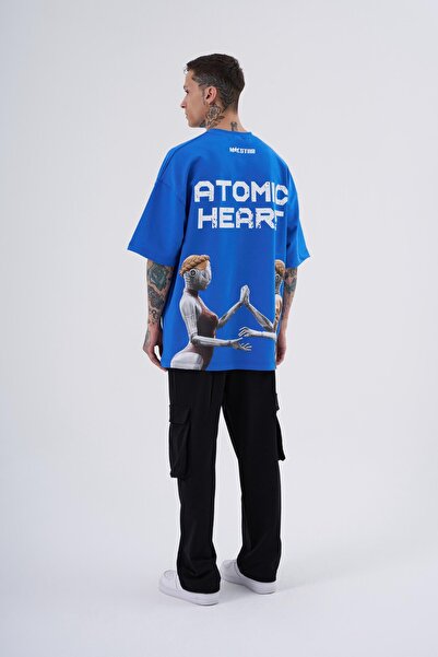 Machinist Чоловіча футболка Atomic Heart з принтом, великого розміру, синього кольору