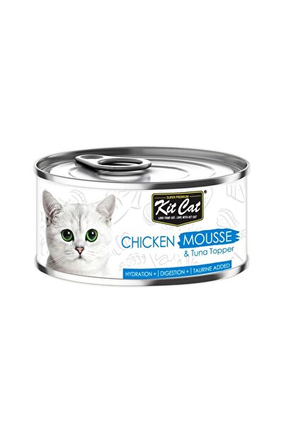 Kit Cat طعام القطط المعلب بموس الدجاج مع التونة - 80 جم