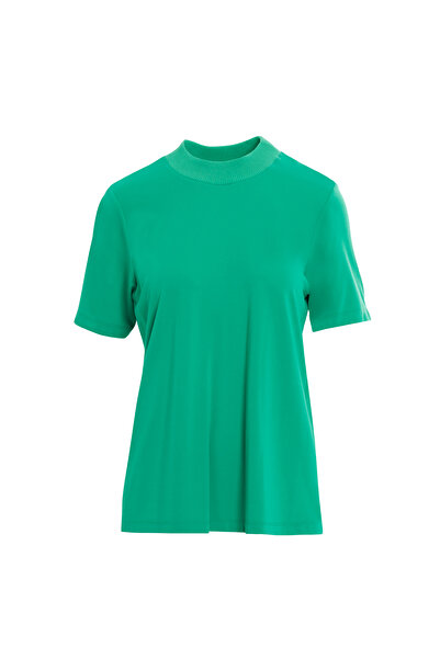 kı.we Bisiklet Yaka Kısa Kollu Yeşil Bluz