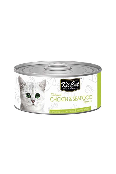 Kit Cat طعام القطط المعلب بنكهة الدجاج والمأكولات البحرية - 80 جرام