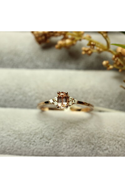 ESAS GOLD 0.33 Karat Pırlanta Morganit Yüzük