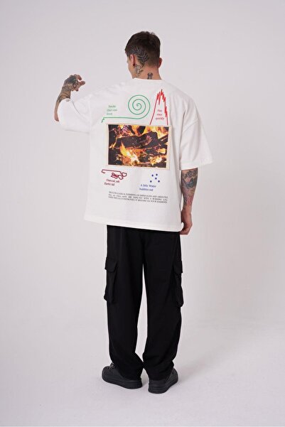 Machinist Ανδρικό μπλουζάκι Premium Aristoteles Printed Oversize Ecru