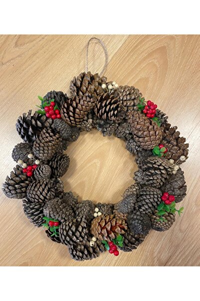 Marrone باب مخروطي للعام الجديد - إكليل باب مزخرف لعيد الميلاد