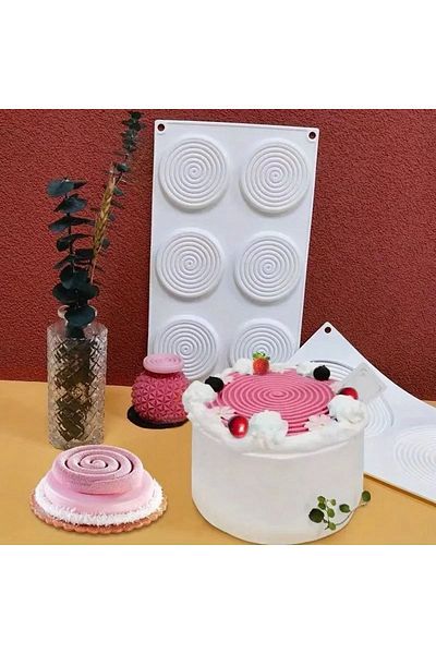 Tinky Winky 6-Piece Professional Silicone Spiral Pastry Cake Mold