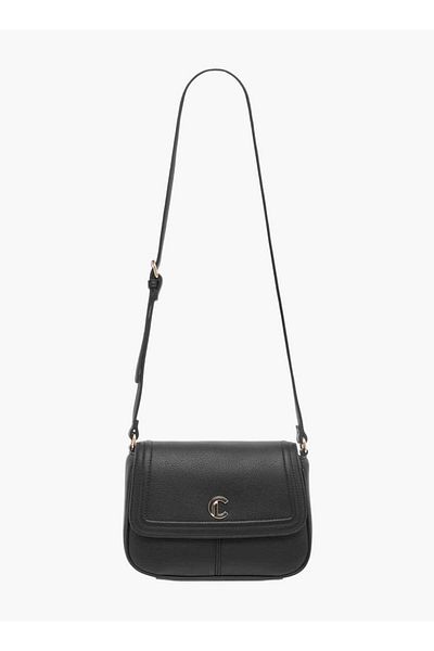 Le Confort Solid Crossbody Bag with Flap Closure and Adjustable Strap