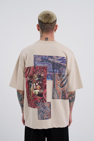 Machinist Tricou oversize pentru bărbați, bej deschis