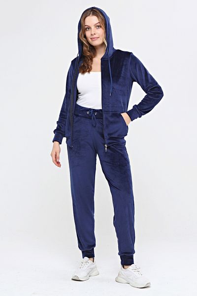 İkmal Σετ φόρμας Navy Blue Velvet - Χοντρό φερμουάρ