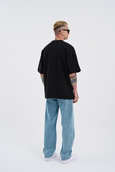 Machinist Ανδρικό Raw Crossbreed Λεπτομερές Oversize Μαύρο T-Shirt