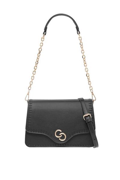 Celeste Solid Crossbody Bag with Detachable Strap and Flap Closure