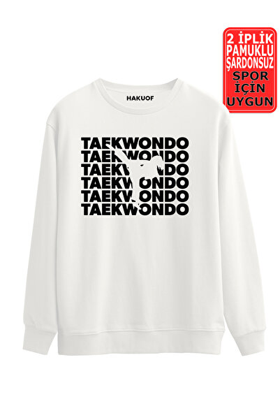 hakuof Унисекс суитшърт с принт за таекуондо