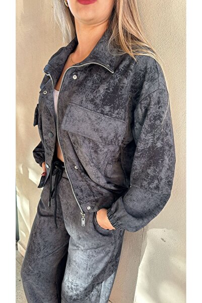 EGZOTİK ASORTİK Snap Fastener Zippered Washable Tracksuit Set