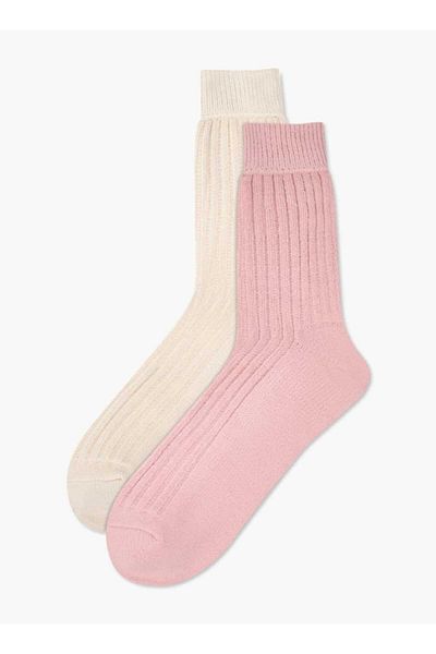 Celeste Ribbed Crew Length Socks - Set of 2