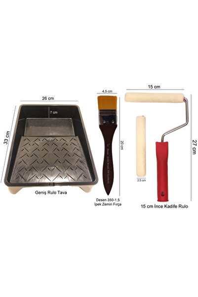 Desenartist Brush 15 CM KADİFE 1.KALİTE SET-BOYAMA KABI+İPEK ZEMİN FIRÇA