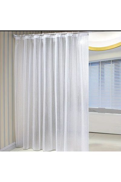 Blue Home Τρισδιάστατη διάφανη κουρτίνα μπάνιου, Υλικό EVA, Κουρτίνες μπάνιου που πλένονται, Αδιάβροχη 180x200 cm