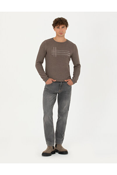 Pierre Cardin Mink Melange Slim Fit Crew Neck Knitwear Sweater -50278091-VR174