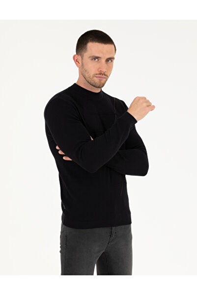 Pierre Cardin سترة تريكو بقصة ضيقة باللون الأزرق الداكن 50258800-VR033