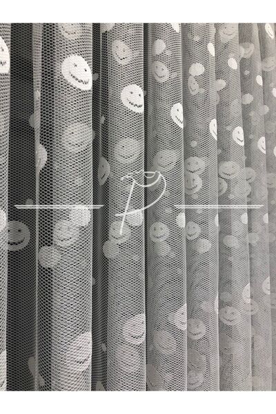 Emes , Gülen Yüz Desenli Çocuk, Salon, Mutfak Tülü, Kaliteli, Lüks, Kırışmaz,...