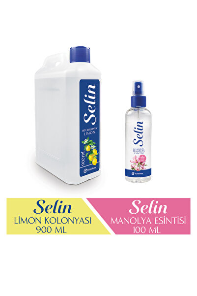 Selin Limon Kolonyası 900 ml & Parfümlü Kolonya Manolya 100 ml