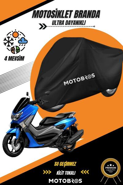 Motobros دراجة نارية ياماها Nmax سوداء مقاومة للماء - قماش سميك (استخدام مدى ...