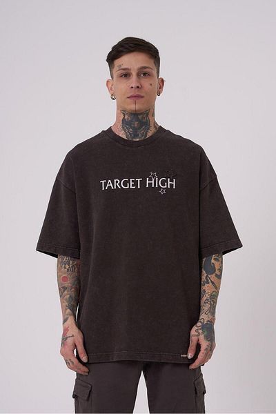 Machinist Ανδρικό No Pouses εμπριμέ υπερμεγέθη καφέ T-shirt CLOUDY