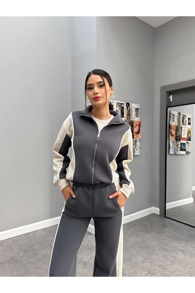 ESRAHELVACI Σετ φούτερ με διπλό χρώμα