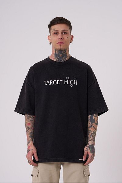 Machinist Men's No Pouses Printed Oversize Asphalt T-Shirt