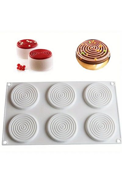 Tinky Winky 6-Piece Professional Silicone Spiral Pastry Cake Mold