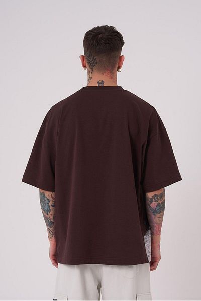 Machinist Ανδρικό μπλουζάκι Premium Platon Oversize καφέ
