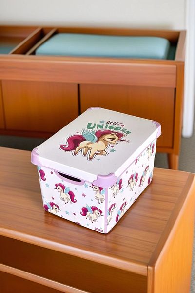 QUTU Style Box Unicorn Patterned 20 L Decorative Toy and Storage Box