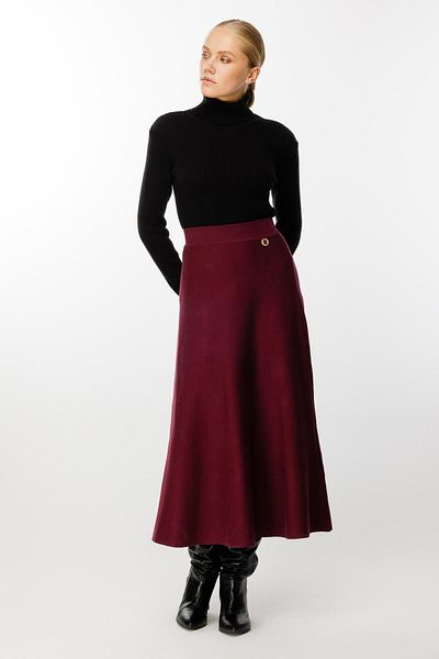 Ghisa Burgundy Knitwear Skirt