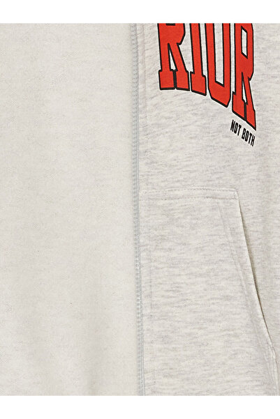 LC Waikiki Μακρυμάνικο φούτερ με κουκούλα με φερμουάρ για αγόρι - W3DA75Z4